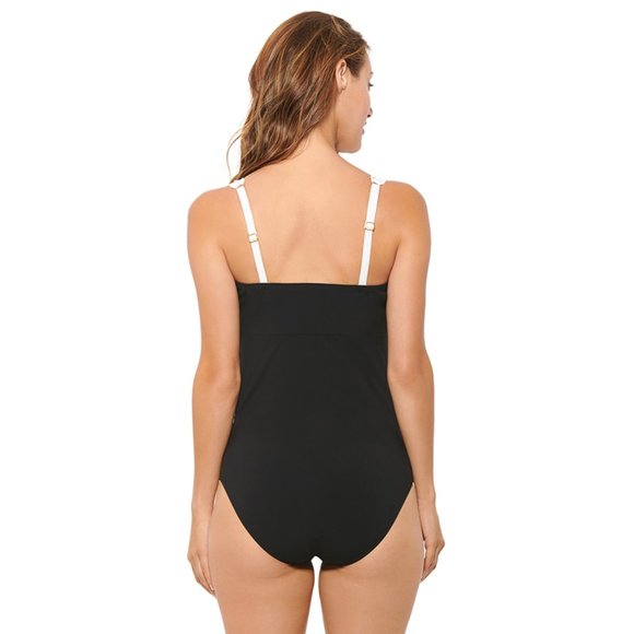 NWT Christina  Intricate Pleats Bandeau One Piece swimsuit - Picture 2 of 5